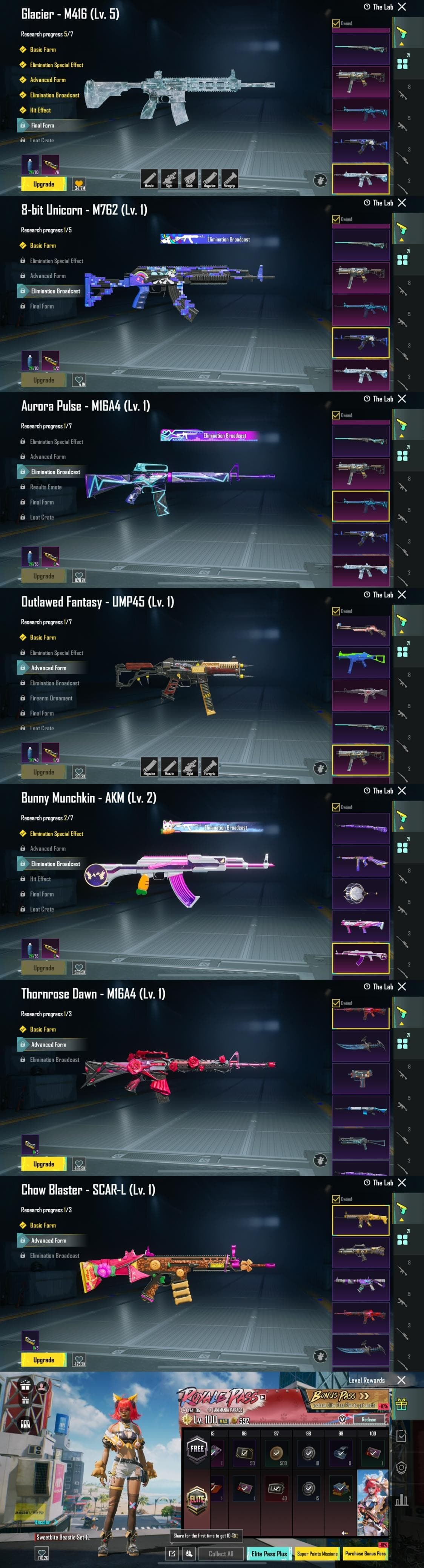 Level 70 🏮 63 Mythic Outfits 🏮 Glacier M416 L5 🏮 Bunny AKM 🏮 Clown Mask 🏮 M762 Unicorn 🏮 Red Commander Set 🏮 21 Gun Labs 🏮 31 OP Helmets 🏮 P227