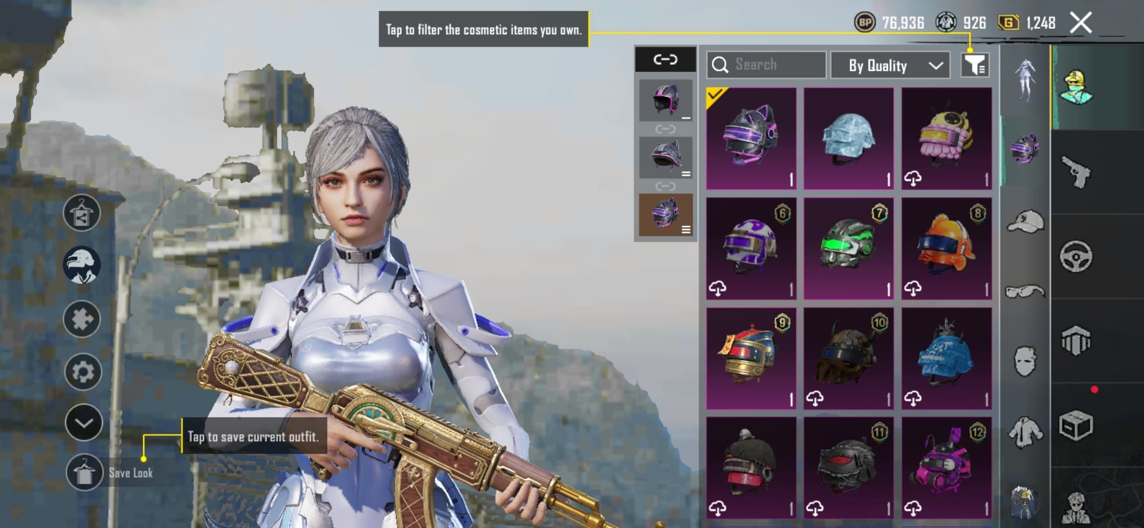 LEVEL 63 - 11x Gunlab (Codebreaker - AKM LV. 3 + Patchmetal bunny - MK47 LV. 1) | 50+ SET | 80+ Weapon Skins | 35+ Helm & 25+ Backpacks Skins- FPUBG50