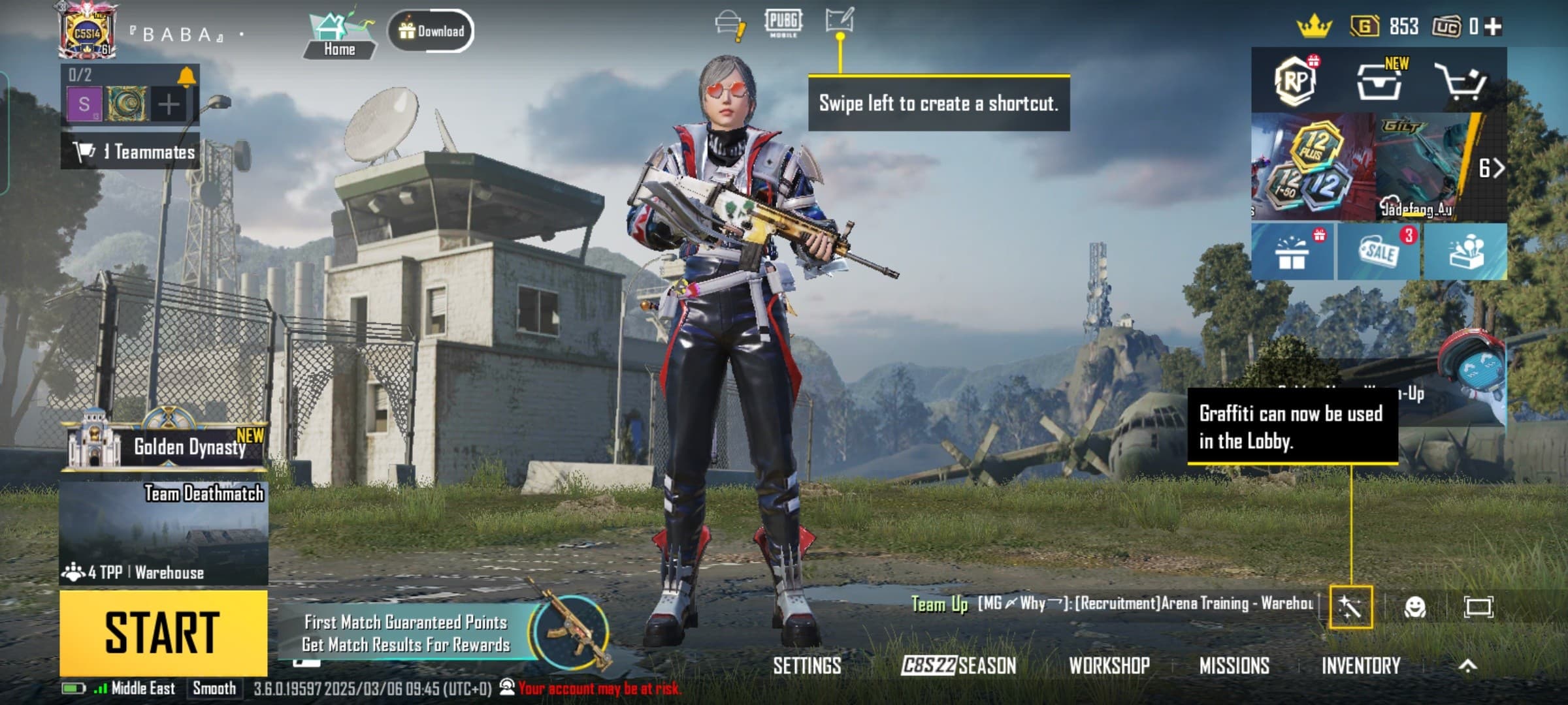 Level 61 | 13 Gunlabs | 60 Weapon Skins | 48 Outfits | RP | Full Access | Email Changeable | Instant Delivery - PUBG222