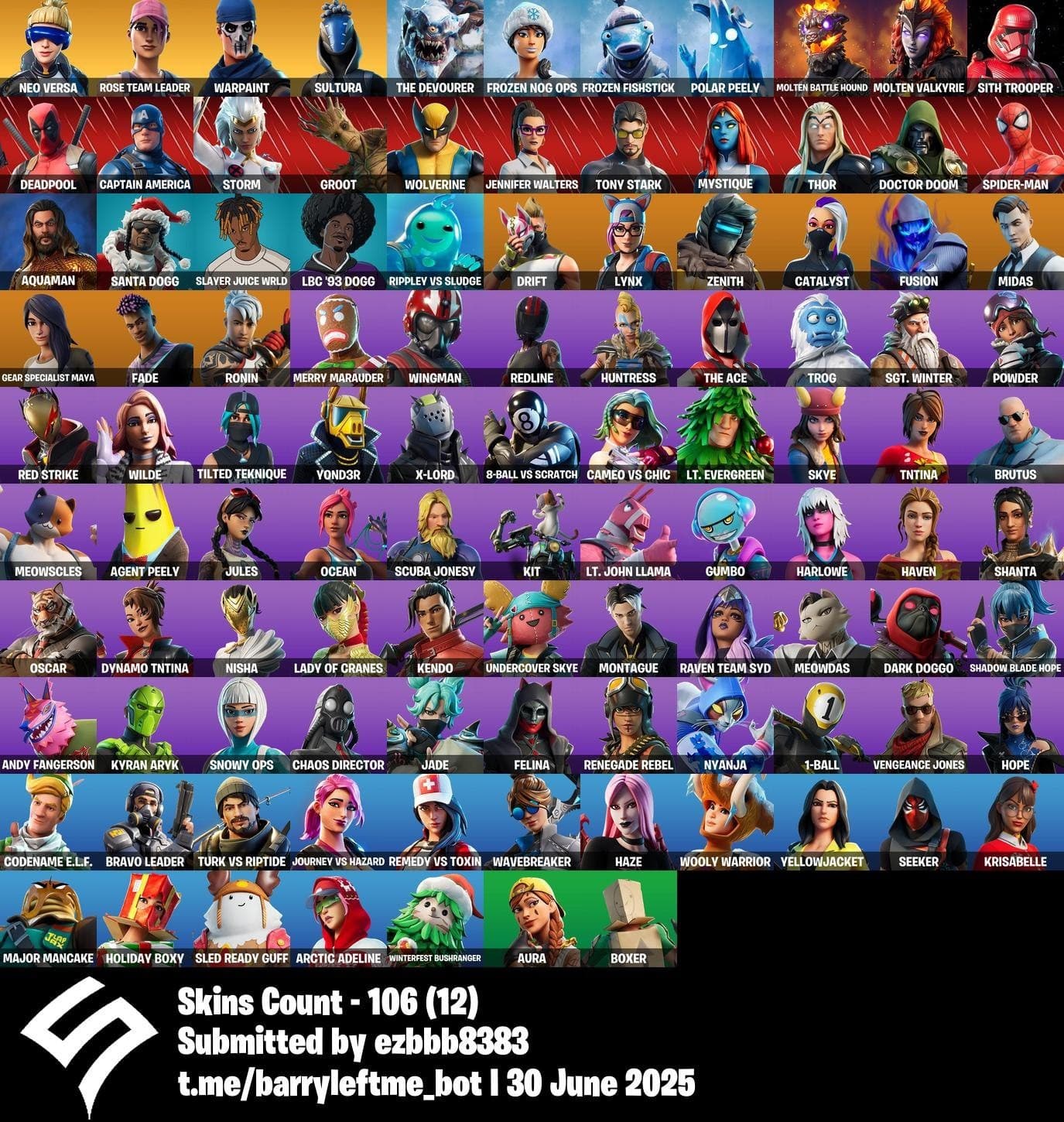 🔥106 Skins🔥Og Account🔥Email Full Access!