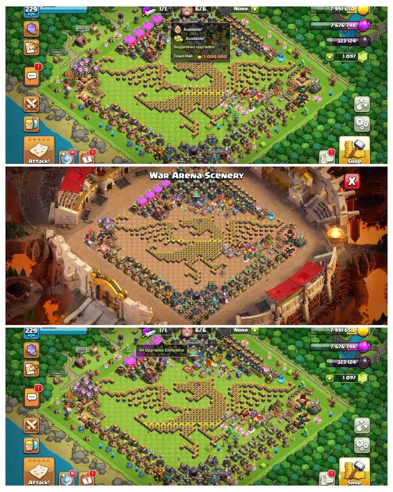 RARE TH 14 COMLETE MAX | WAR ARENA SCENERY |13 EPIC EQUIP MAX GG FB EB RS | FA-20 SB-17| 500 GEMS NAME CHANGE|LEGEND HIT