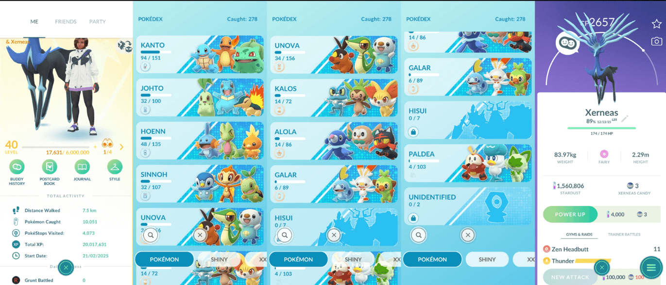 Yellow/Instinct 40 Level |  1.5mil DUST | Legendary Xerneas