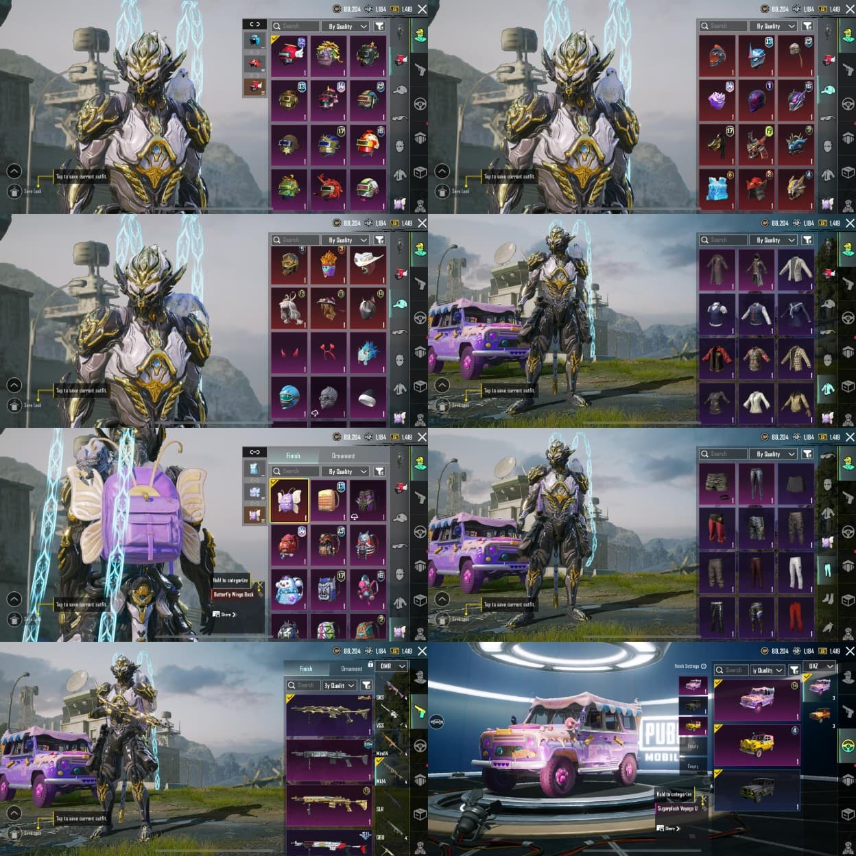Level 74 🏮 51 Mythic Outfits 🏮 2x X-Suits (Davion & Anokhra) 🏮 Glacier M416 L4 🏮 Old RPs Maxed S12–S19 🏮 Mythic Backpack + Glider 🏮 10 Gun Labs 🏮 P228