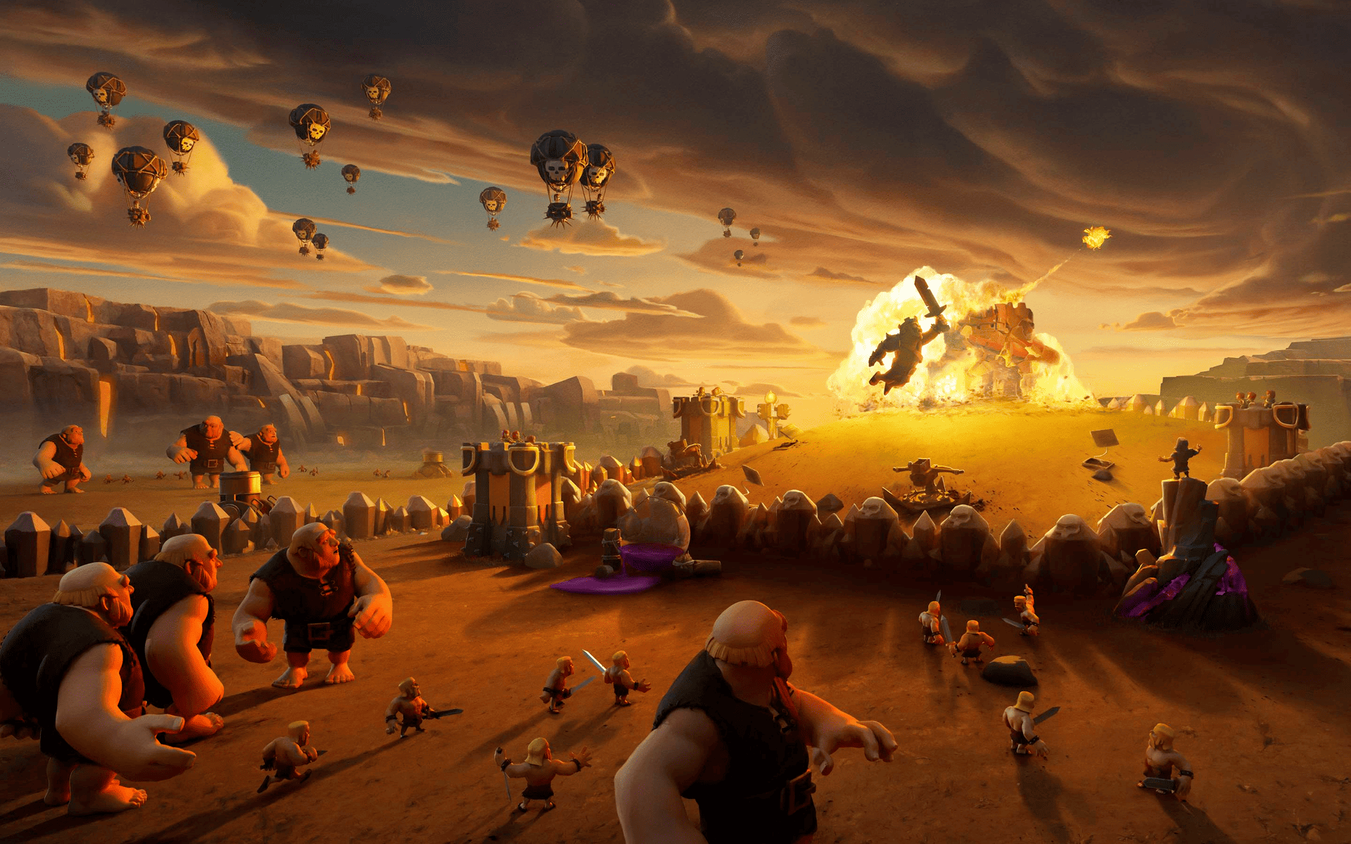 Clash of Clans village and castle background