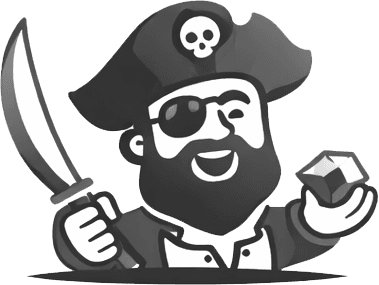 Pirate character holding loot